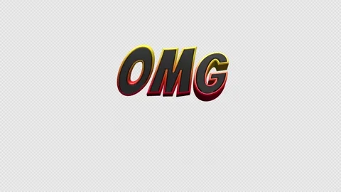 Omg Comic Title Loop On Alpha Video stock 304419589