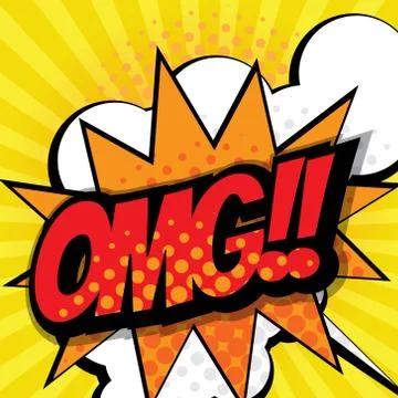 Omg pop art, comic book background vector illustration Illustrazione stock