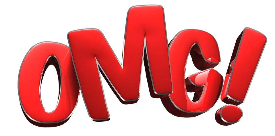 Omg red 3D.With Clipping Path. Stock Illustration