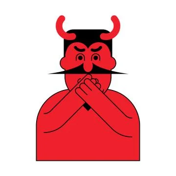 OMG red devil. Oh my god Satan. frightened demon Stock Illustration