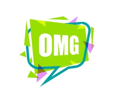 Omg speech bubble with expression text Stock Illustration