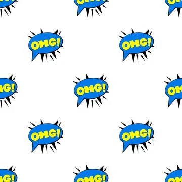 Omg speech bubble pattern seamless vector Illustrazione stock