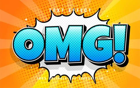 Omg text effect comic style Stock Illustration