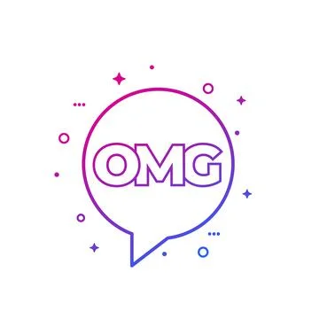 OMG text in speech bubble, vector design Illustrazione stock