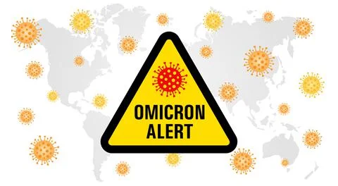Omicron Alert COVID-19 variant outbreak danger symbol Stock Illustration