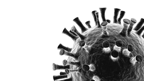 Omicron coronavirus on white background 3D 4K looped animation with copy space Stock Footage 188560109