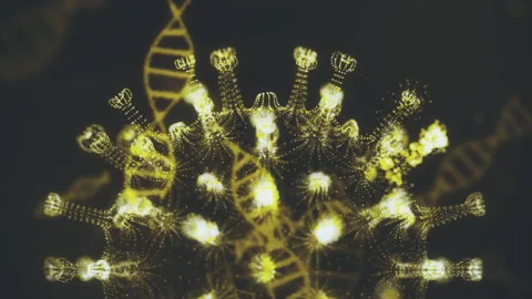 Omicron covid 2019 3D render footage of the severe acute respiratory syndrome Stock Footage 168952892