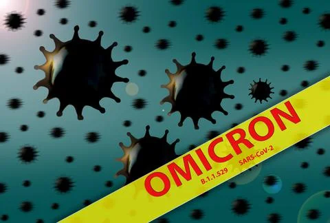Omicron new SARS mutation variant Stock Illustration