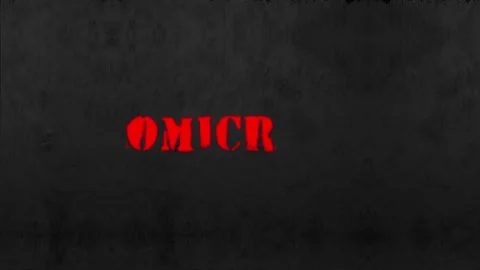 Omicron, red grunge text on black background Video stock 166526465