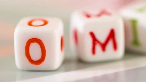 Omicron text on plastic beads, Concept of new SARS COV2 v Stock Footage 172450984