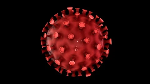 Omicron variant 3D model animation. ALPHA MATTE. Video stock 126630177