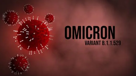 Omicron variant SARS-CoV-2 Coronavirus Covid-19. 3D rendering protein macro Stock Illustration
