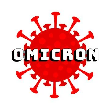 Omicron virus with text Stock Illustration