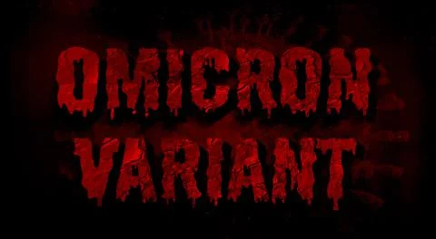 Omicron Virus Textured Typography Representing Extreme Danger Corona Virus im Stock Illustration