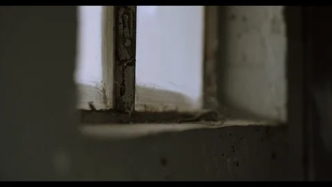Ominious Creepy Window Rack Focus Stock Footage 127259082