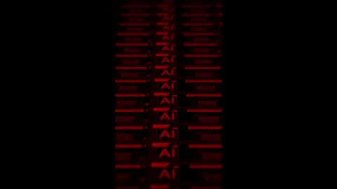 Ominous Artificial Intelligence Algorithms - Vertical Re-Render Stock-Footage 325759493