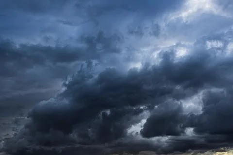 Ominous black storm clouds create a feeling of impending doom Foto stock