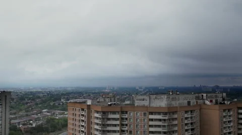 Ominous clouds over City Stock Footage 66366607