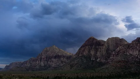 Ominous Clouds Over Desert Mountains Time Lapse Stock Footage 110866479