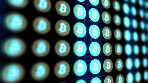 Ominous Dark Bitcoin data in software V2 Stock Footage 83565005