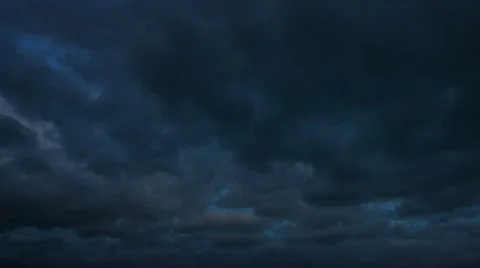 Ominous, Dark Clouds Drifting across the Sky. Video 1080p Video stock 61455458