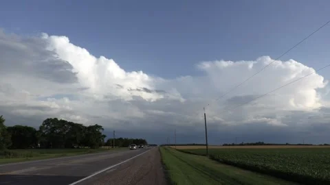 Ominous dark storm cloud rolling in during severe weather outbreak Stock Footage 190552102