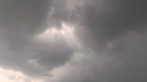 Ominous dark storm clouds on the horizon, black clouds, cumulonibus clouds Stock Footage 40653164