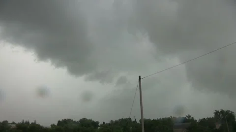 Ominous dark storm clouds on the horizon, black clouds, cumulonibus clouds Stock Footage 40686423