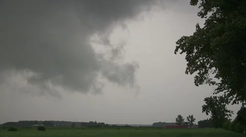Ominous dark storm clouds on the horizon, black clouds, cumulonibus clouds Stock Footage 40686521