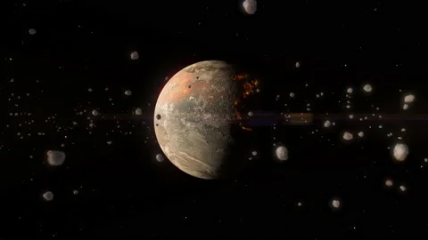 Ominous Dusty Planet Stock Footage 145341645
