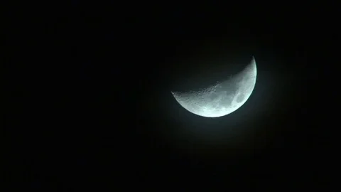 Ominous half moon foreboding scary halloween Stock Footage 73787484