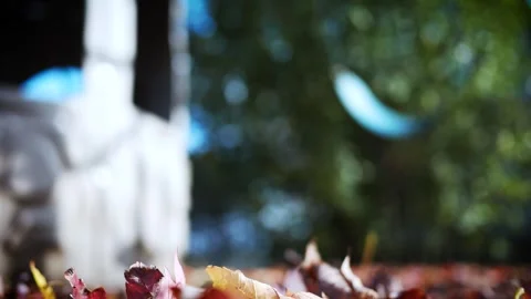 Ominous Kidnapping Concept - Empty Swing Swinging in Park Stock Footage 320376192