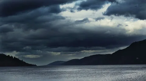 Ominous Loch Ness in Scotland Stock Footage