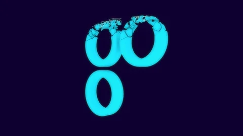 OmiseGO cryptocurrency mining process 3D animation isolated on blue Stock Footage 86867571