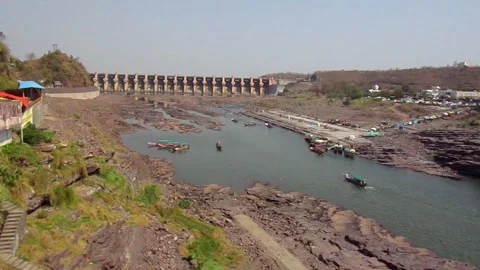 Omkareshwar bridge Stock Footage 154324107