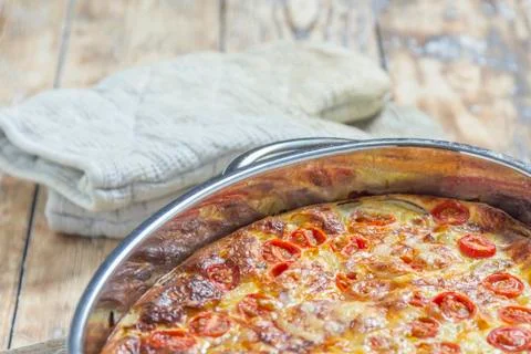 Omlette in caserole Stock Photos