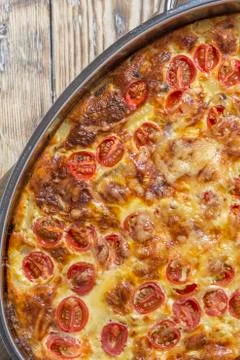 Omlette in caserole Stock Photos