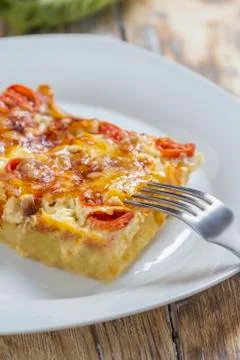 Omlette on plate Stock Photos