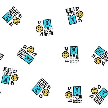 Omni channel advertisements vector seamless pattern 스톡 일러스트