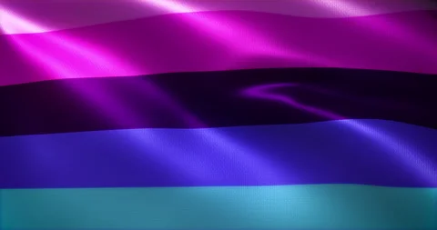 Omni Flag, Omnisexual Pride Flag with waving folds, close up view, 3D rendering Stock Footage 160225155