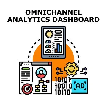 Omnichannel analytics dashboard for business digital marketing strategy Stock Illustration