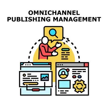 Omnichannel publishing management process for multiple platforms Stock Illustration