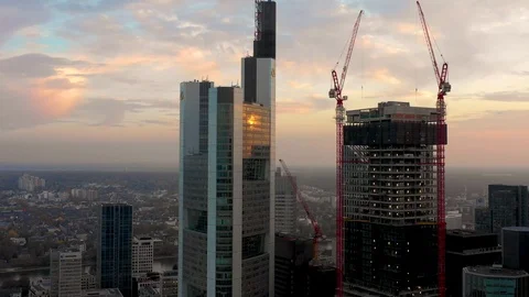 Omnitower construction site drone shot Stock Footage 124000101