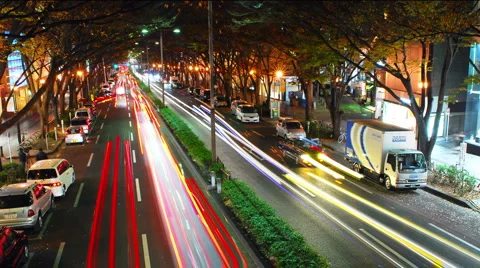 Omote-Sando Time-Lapse Shot Video stock 4885799
