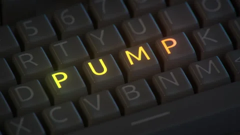 ?omputer keyboard with the text pump seamless loop 3D render animation Stock Footage 322101871