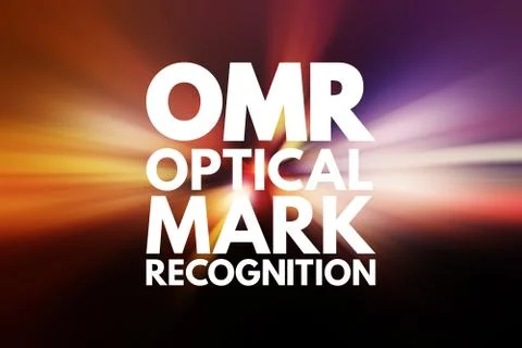 OMR - Optical Mark Recognition acronym, technology concept background Stock Illustration