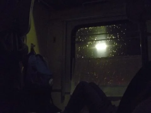 On_the_train Fotos Stock