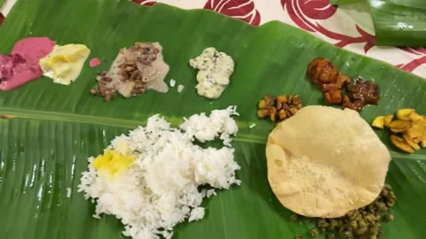 Onam sadhya Stock Footage 320036090