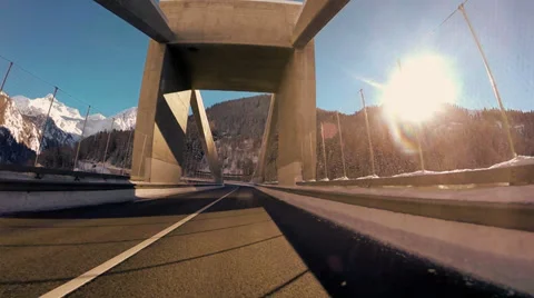 Onboard car view. driving drive. road street. motion moving. futuristic Stock Footage 34512951