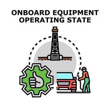 Onboard equipment operating state concept illustration 库存插图